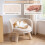 Pet Sofa Bed with Cushion, Pine Wood Legs, Beige 3
