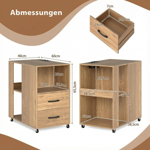 Rollbarer Beistelltisch mit Ladestation und Ablagefläche 1