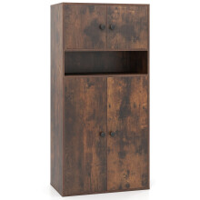 Bücherregal mit 4 Türen, verstellbarem Einlegeboden, 111 cm hoch