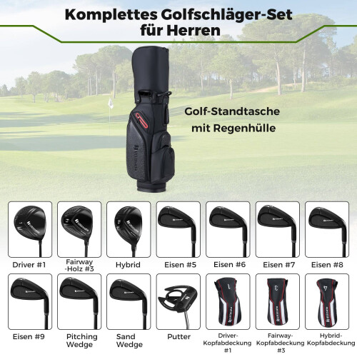 Golfschlägerset für Rechtshänder (Herren) mit Standbag 2