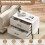 Comodino in legno a 2 cassetti con gambe in metallo, bianco 4
