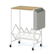 Rolling Turntable Stand with Vinyl Storage & Magazine Rack