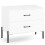 Comodino in legno a 2 cassetti con gambe in metallo, bianco 1