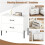 Comodino in legno a 2 cassetti con gambe in metallo, bianco 3