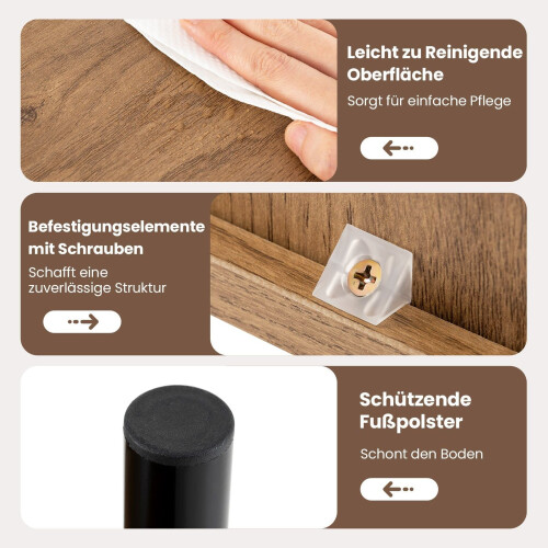 Boho-Nachttisch aus Rattan mit Ablagefach und Metallbeinen 2
