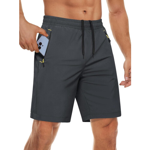 Herre hurtigttørrende sportsshorts 9 tommer med 3 lommer