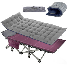 Folding Camping Cots for Adults 600lbs, Double Layer Oxford Strong Heavy Duty Wide Sleeping Cots with Mattress