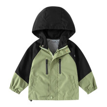 Kukoosong Regenjasjes met ritssluiting en capuchon voor peuters (jongens en meisjes) met lange mouwen en print, lichtgewicht winterjas voor kinderen