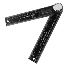 Goniometer aus schwarzem Kunststoff für Holzbearbeitungsarbeiten, aus verschleißfestem Material und mit Datensperrfunktion