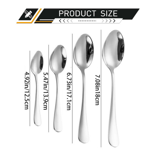 Stainless Steel Dinner Spoon 7.1 in 36-Piece Set 2