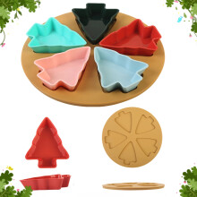 Weihnachts-Snackplatten-Set – Mehrzweck-Serviertablett für Partys, lebensmittelechter Kunststoff, mehrfarbig, 27,5 x 27,5 cm
