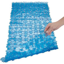 Kiezelbadmat voor in bad, antislip badmat voor in de douche, 40 x 89 cm (helderblauw)