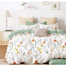 Komplet poszewek na kołdrę bawełnianą Queen Reversible Floral Pattern