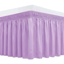 Kietaisutyynyn helma säädettävillä vöillä Full- ja Full XL -sänkyihin. 38 cm:n pudotus, violetti. Joustavat röyhelöt. Silkinpehmeä ja