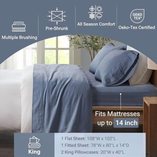 Σεντόνι True North από Cozy Flannel Warm 100% βαμβακερό - Σετ κλινοσκεπασμάτων με σχέδια ζώων 2