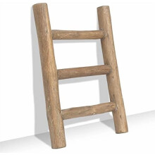 Soporte de madera tipo escalera para mantas – Estilo rústico de granja, 57 pulgadas