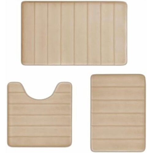 Ensemble de tapis de bain en mousse à mémoire de forme 3 pièces