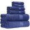 Ensemble de 6 serviettes 100 % coton bleu marine 1