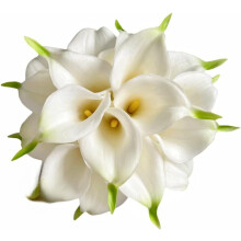 10 unidades de lírios-de-cálice artificiais amarelos com toque realista – flores artificiais que imitam a realidade, perfeitas para buquês de
