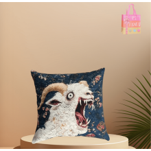 Örngott med skrikande get, 2D-platttryckt galet djurgrafikkuddfodral, söt design för vardagsrum/sovrum/soffa (1 st, L)