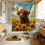 Ensemble de salle de bain Bull Head, rideau de douche en polyester, 4 pièces 4