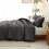 Full Size 3-Pc Dark Grey Comforter Set – Soft, Breathable Microfiber Down Alternative (1 Comforter + 2 Pillowcases) 5