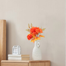 Fiori artificiali di crisantemi con stelo, composizione di fiori arancioni per la casa, bouquet da sposa autunnale, centrotavola per il