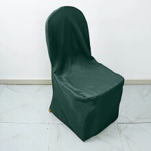 BalsaCircle10Hunter Grüne, einfarbige Stuhlhussen aus Polyester für Bankettstühle