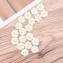 Tineasur - Conjunto de 20 peças de acessórios em resina branca com flores para scrapbooking e capas de celular.