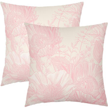 Vintage-Kissenbezüge mit Blumenmuster, 45 x 45 cm, 2er-Set, hellrosa Blätter – Rustikale quadratische Dekokissen für Wohnzimmer, Sofa, Veranda