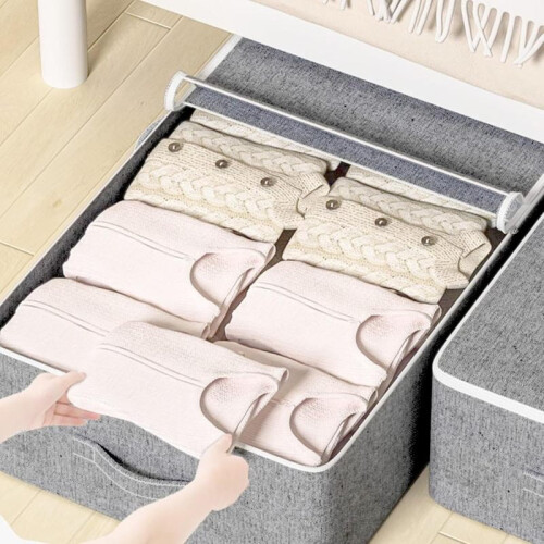Storage Bin for Clothes Comforters Under Bed Storage Container Foldable Clothes Organizer with Sturdy Zippered For Blanket Cloth 2