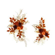 HOMYL2Pieces Kunstbloemen Slinger Bloemen Achtergrond Tafeldecoratie Slinger Welkomstbord Oranje