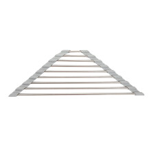 Égouttoir à vaisselle triangulaire en acier inoxydable, modèle enroulable