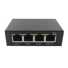 4-portový gigabitový POE extender, 100/1000M sieťový prepínač, extender IEEE802.3Af/At, Plug&Play pre PoE prepínač, NVR, IP kamera, AP