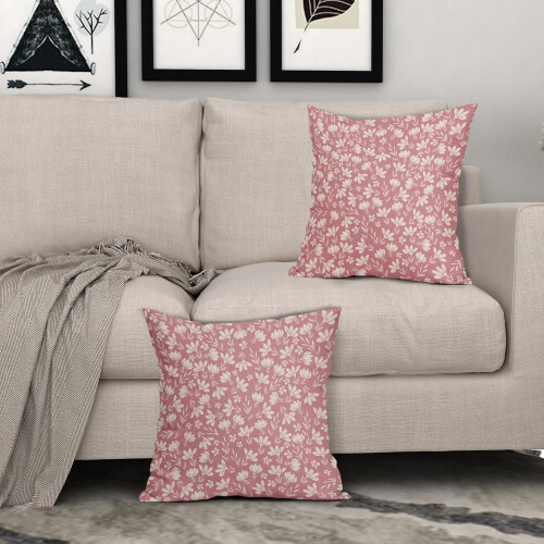 Fodere per cuscini floreali vintage, set da 2 pezzi, 45x45 cm, in lino 2
