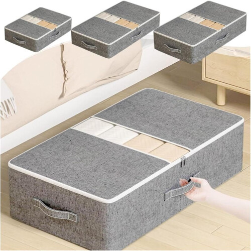 Storage Bin for Clothes Comforters Under Bed Storage Container Foldable Clothes Organizer with Sturdy Zippered For Blanket Cloth 1