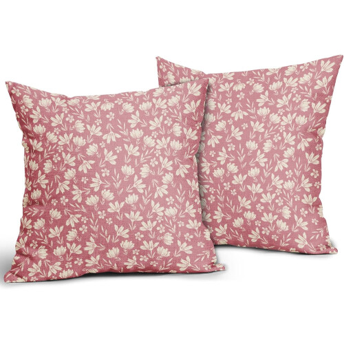 Fodere per cuscini floreali vintage, set da 2 pezzi, 45x45 cm, in lino 1