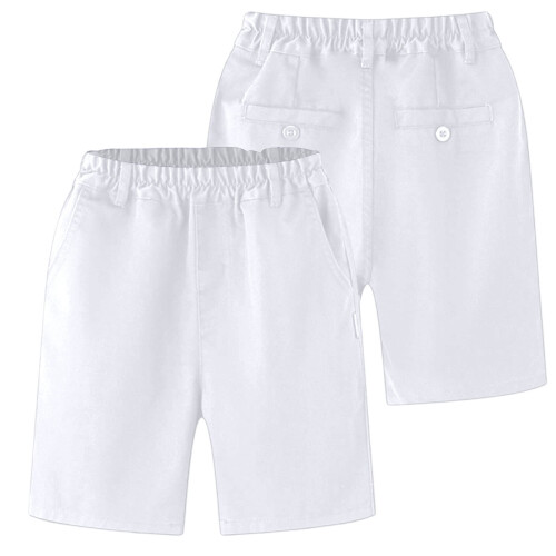 Jungen-Uniformshorts, einfarbig, elastischer Bund mit Taschen
