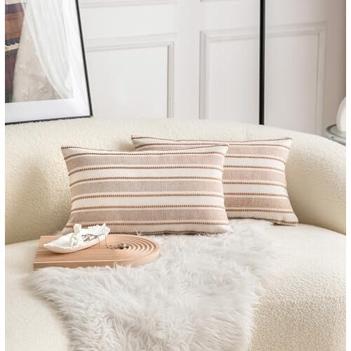 Μαξιλαροθήκες Boho οσφυϊκής χώρας 12x20", Σετ 2 τεμαχίων, Διακόσμηση με υφή αγροικίας 2