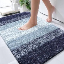 Badkamermat/mat luchtig blauw 30x20 inch microvezel rubber