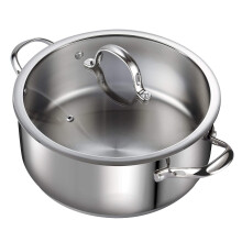 7 Quart Stainless Steel Dutch Oven with Glass Lid, Large Stockpot for Soup and Stew