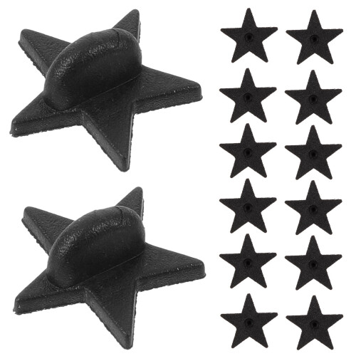Broșă cu fermoar în formă de stea, din plastic, set 100, negru