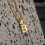 Colar com Pingente da Inicial AZ para Homens, Banhado a Ouro 18K, Corrente Cubana de 4mm e 50cm (20 polegadas), Joia para Presente 8