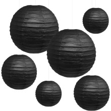 Okrúhle papierové lampióny 8"/10"/12" (6 ks) – Závesná dekorácia na narodeniny, svadbu, Halloween, svadobnú oslavu a oslavu narodenia