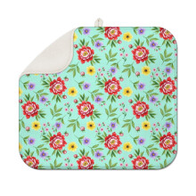Covoraș de bucătărie cu imprimeu floral pentru uscarea vaselor
