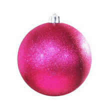 6" Shatterproof Plastic Christmas Ornament, 15cm Spherical Decor, Hot Pink – Compatible with Standard Tree Hooks