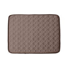 XIAOLE Pet Cooling Bed Mat, Washable & Breathable for Dogs/Cats, Ice Silk Summer Mat (Brown, 12x16"), Indoor/Outdoor Use