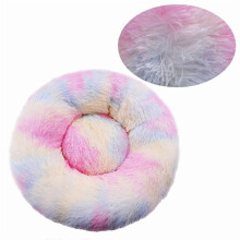 Lit rond pour chien, lit d'hiver chaud pour chat, panier en peluche pour chien, lit lavable pour animaux de petite, moyenne et grande taille, canapé