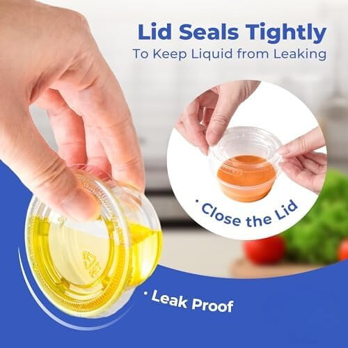 250 κύπελλα ζελέ σφηνάκια 1oz με καπάκια, κύπελλα μερίδας σουφλέ μιας χρήσης για 2