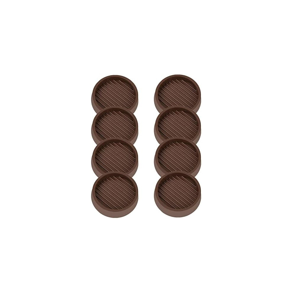 2X2 Round Rubber Caster Cups, Non-Slip Furniture Pads, Anti-Skid Feet For Bed/Couch/Table/Chair (Brown, 8 Pack) 9338982251464